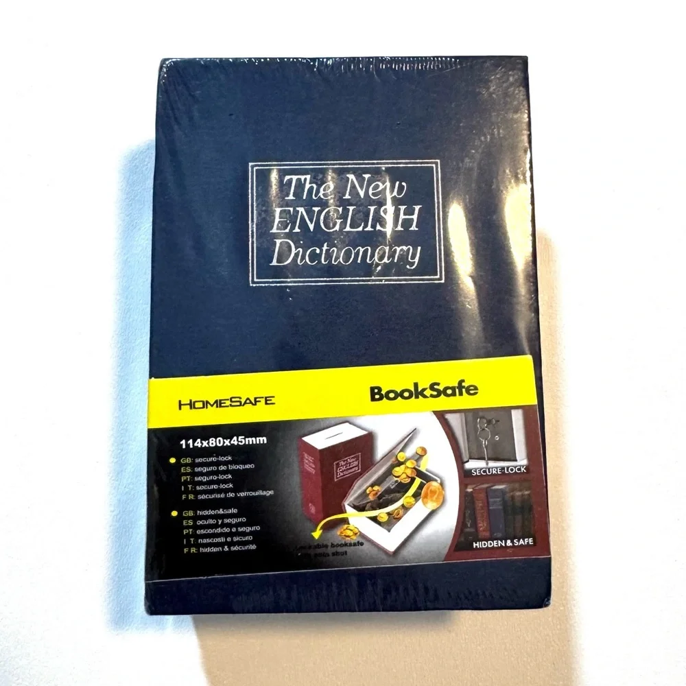HomeSafe BookSafe The New English Dictionary Hidden Book Safe Navy Blue NWT